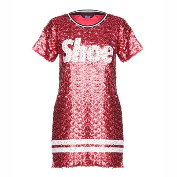 SHOESHINE Shoe Red Sequin Oversized T-Shirt S NWT - Picture 1 of 2